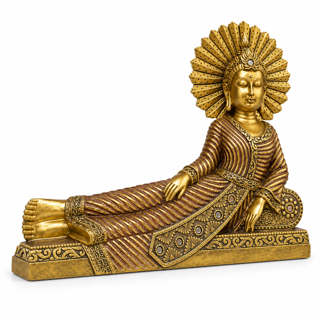 Buda dorado reclinado, segundo ángulo