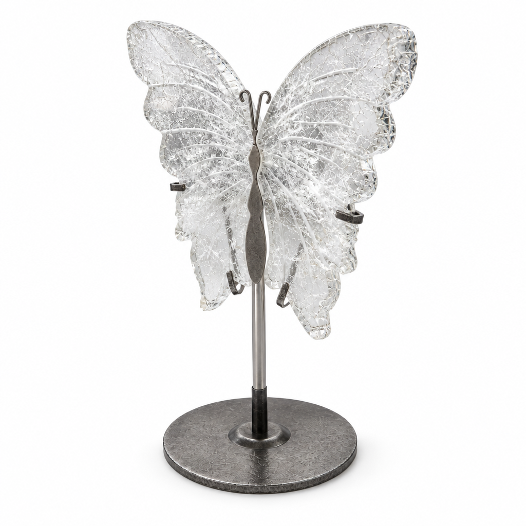 Mariposa de cuarzo cristal tallada, segundo ángulo
