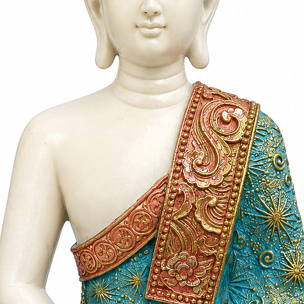 Buda celeste meditando, detalle de la túnica