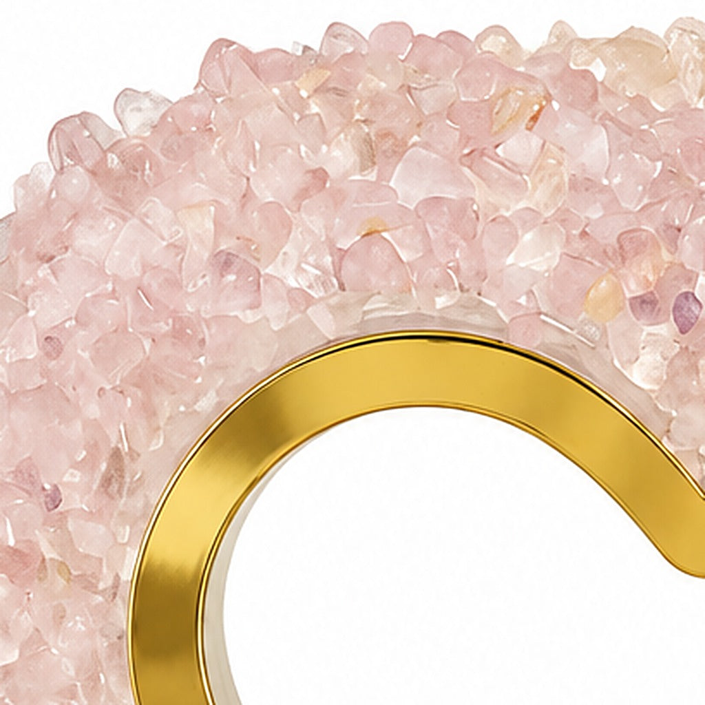 Lámpara de corazón, detalle de los cristales y el marco dorado