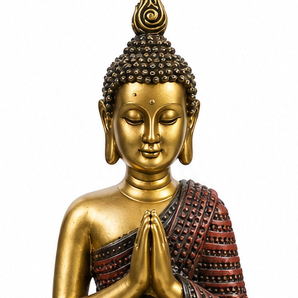 Buda con marco, detalle de la figura