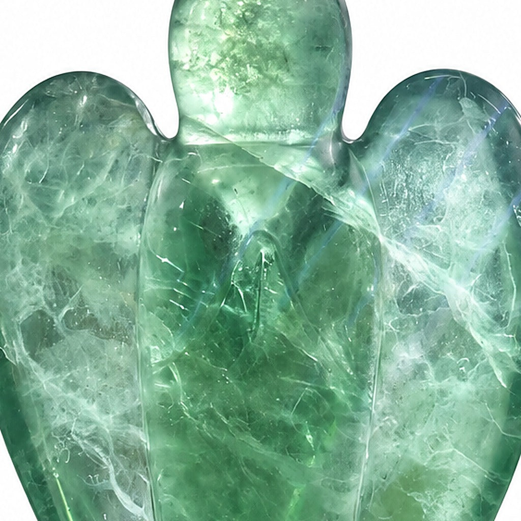 Ángel de fluorita, detalle de las alas